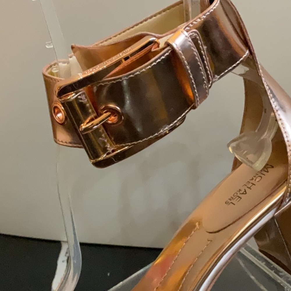 Michael Kors Rose Gold Heels Elegant Sandals - Picture 5 of 8